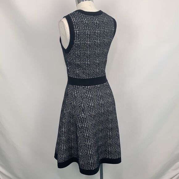 Kate Spade NWT black plaid knit fit flare dress - Picture 5 of 11